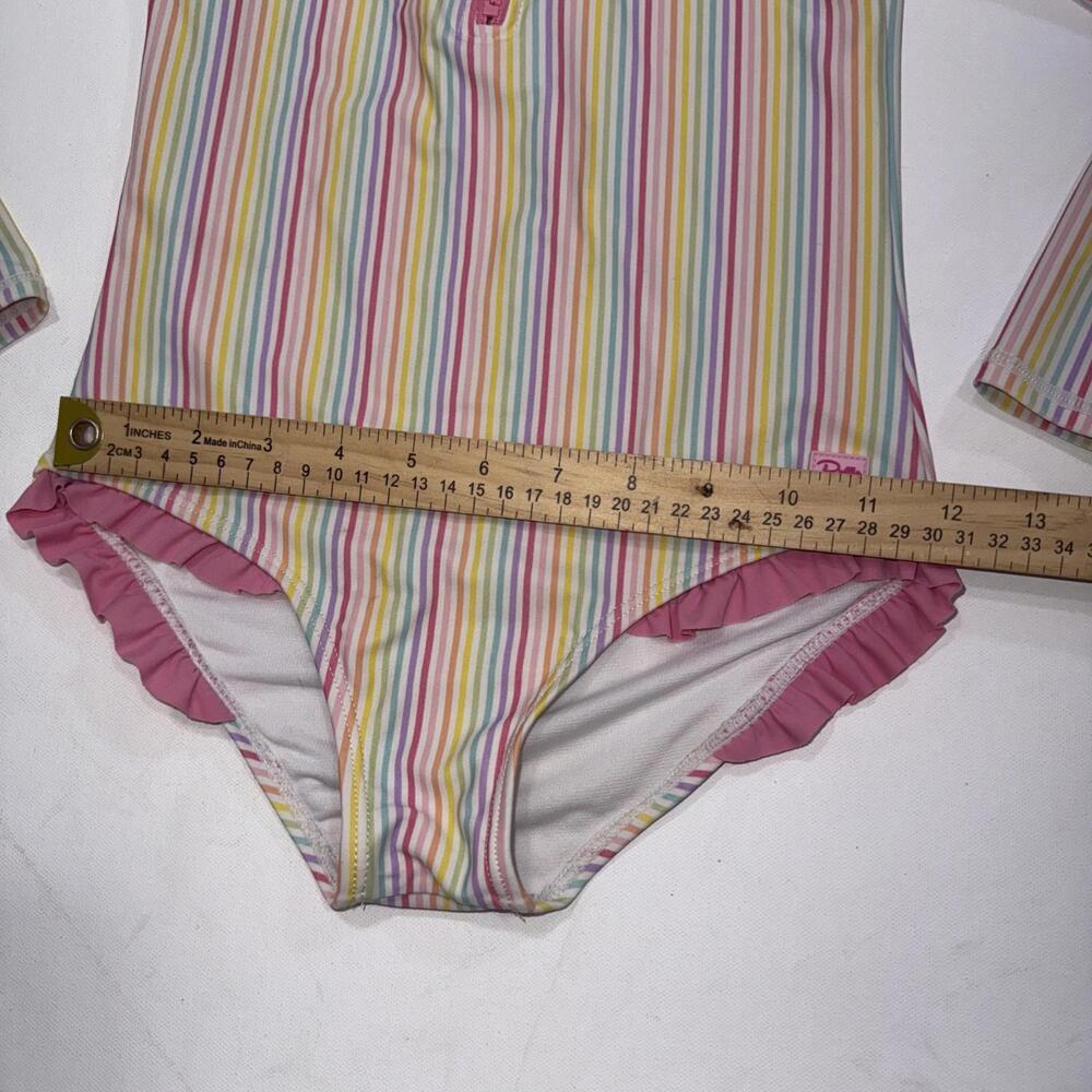Ruffle‎ Butts Pink Striped Preppy Designer 1 Piece Bathing Suit SwimSuit Size 8 - Picture 5 of 14